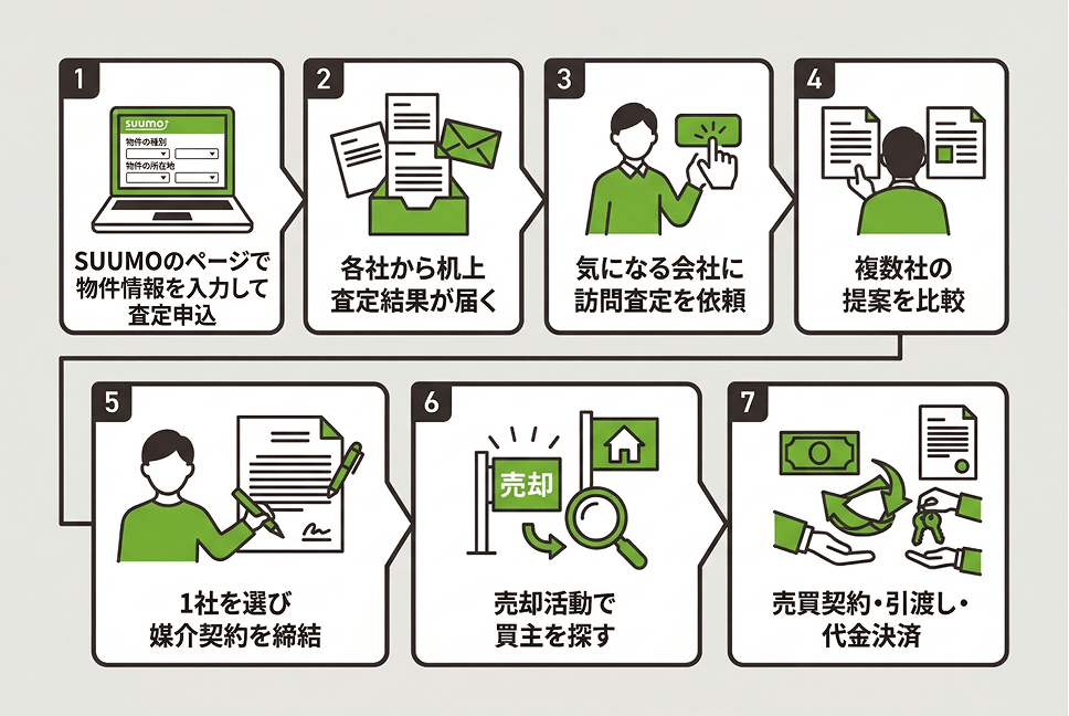 suumo売却査定依頼から売却までの流れ